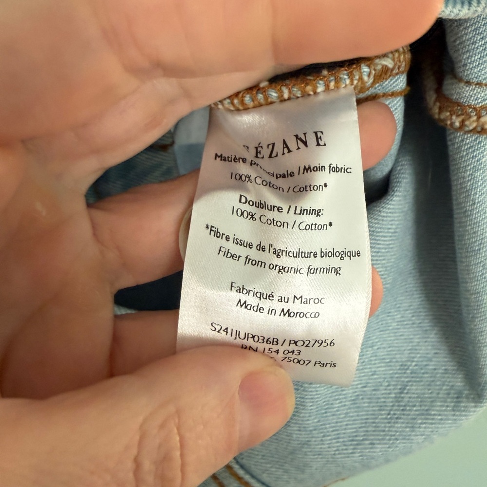 Sezane Light Blue Denim Button-Front Mini Skirt - Picture 8 of 10